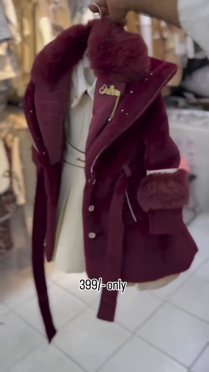 🌸 Royal Winter Princess Fur Coat for Kids – Cozy, Cute & Stylish