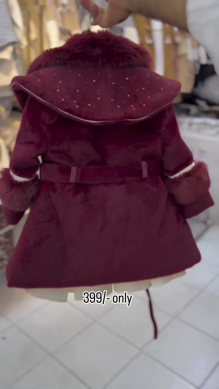 🌸 Royal Winter Princess Fur Coat for Kids – Cozy, Cute & Stylish
