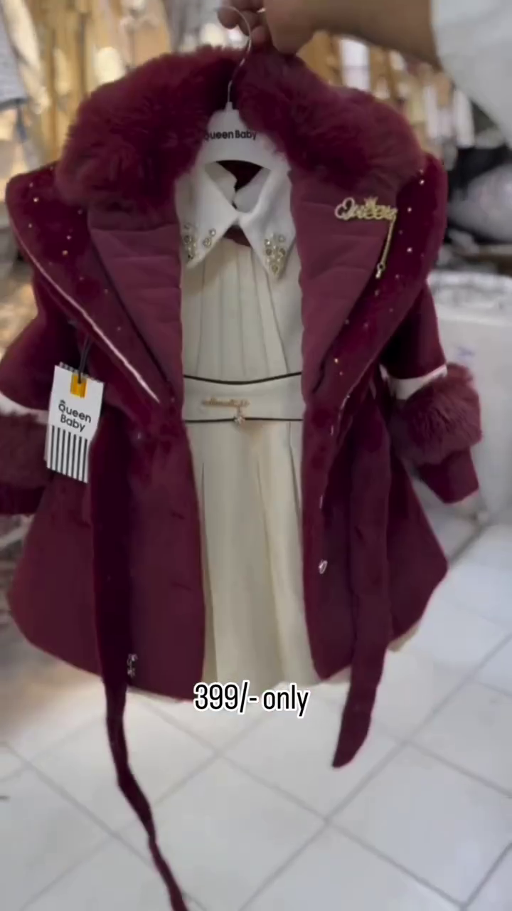 🌸 Royal Winter Princess Fur Coat for Kids – Cozy, Cute & Stylish