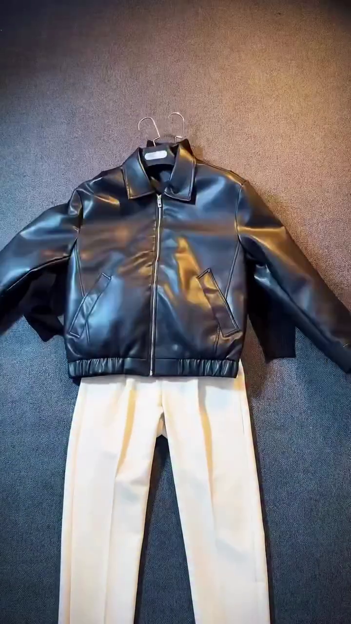 Urban Luxe Men’s Leather Jacket Outfit Set – Power Dressing Redefined