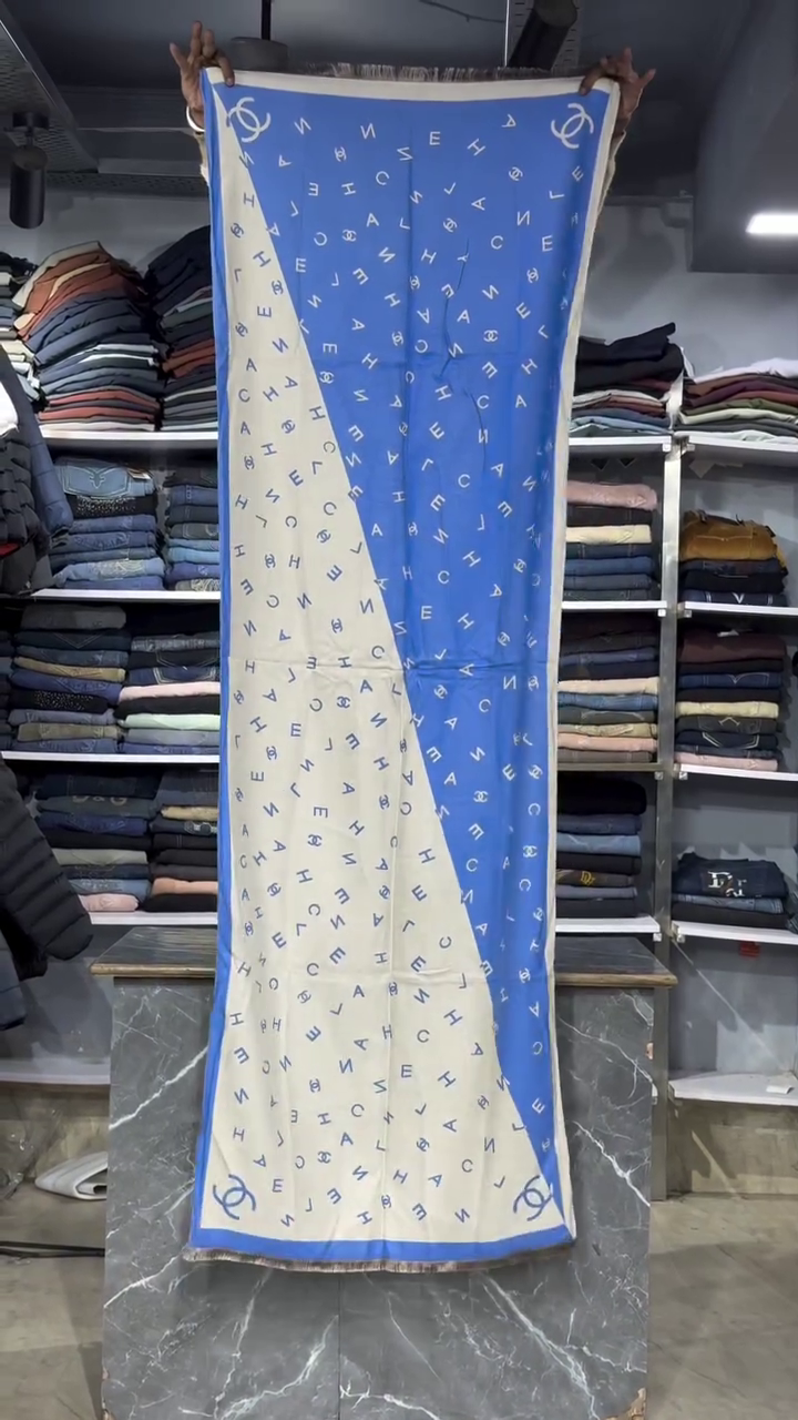 Luxury Monogram Soft Stole – Elegant Pink Designer Wrap