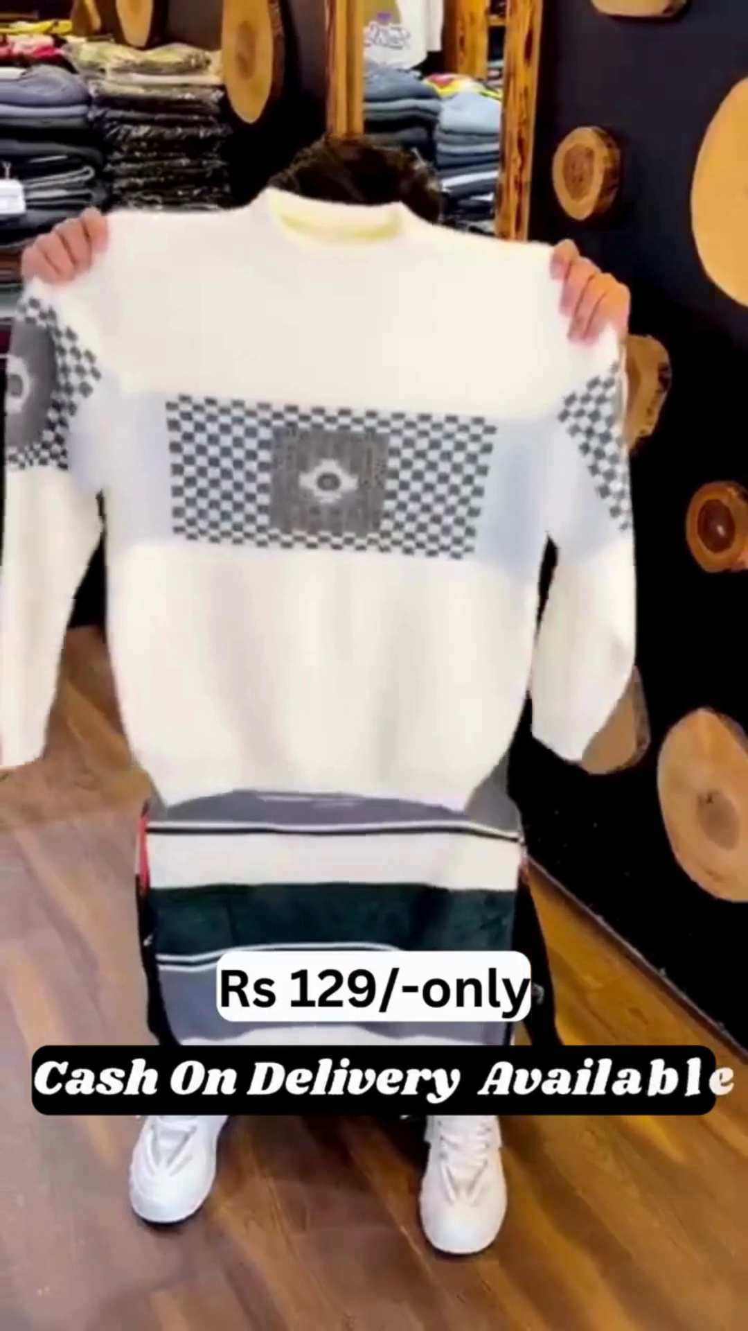 Classic Checker Panel Winter Sweater – Warm • Stylish • Budget Friendly