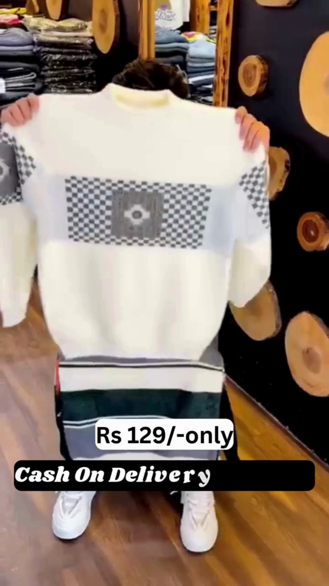 Classic Checker Panel Winter Sweater – Warm • Stylish • Budget Friendly