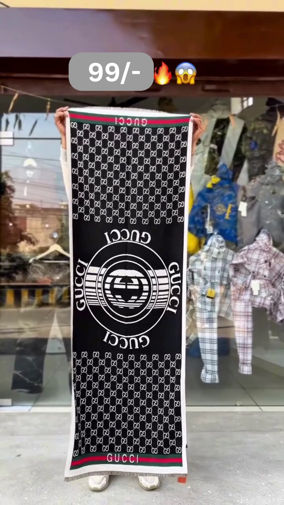 Luxury Monogram Print Winter Stole