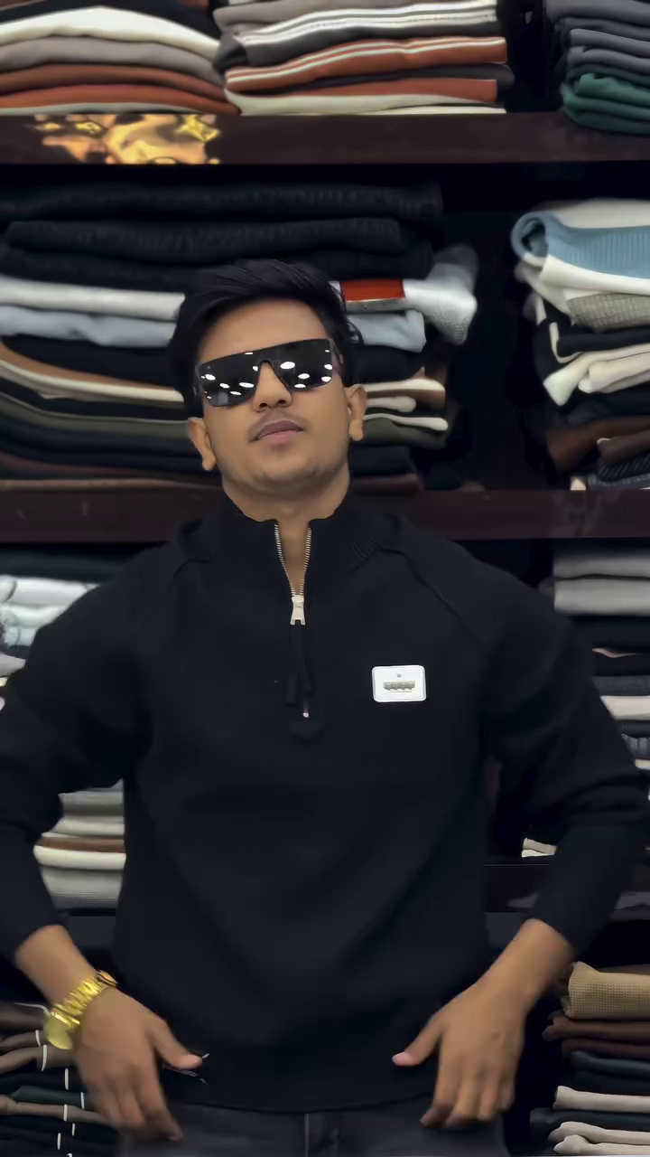 premium comfort Luxe Half-Zip Knit Sweatshirt