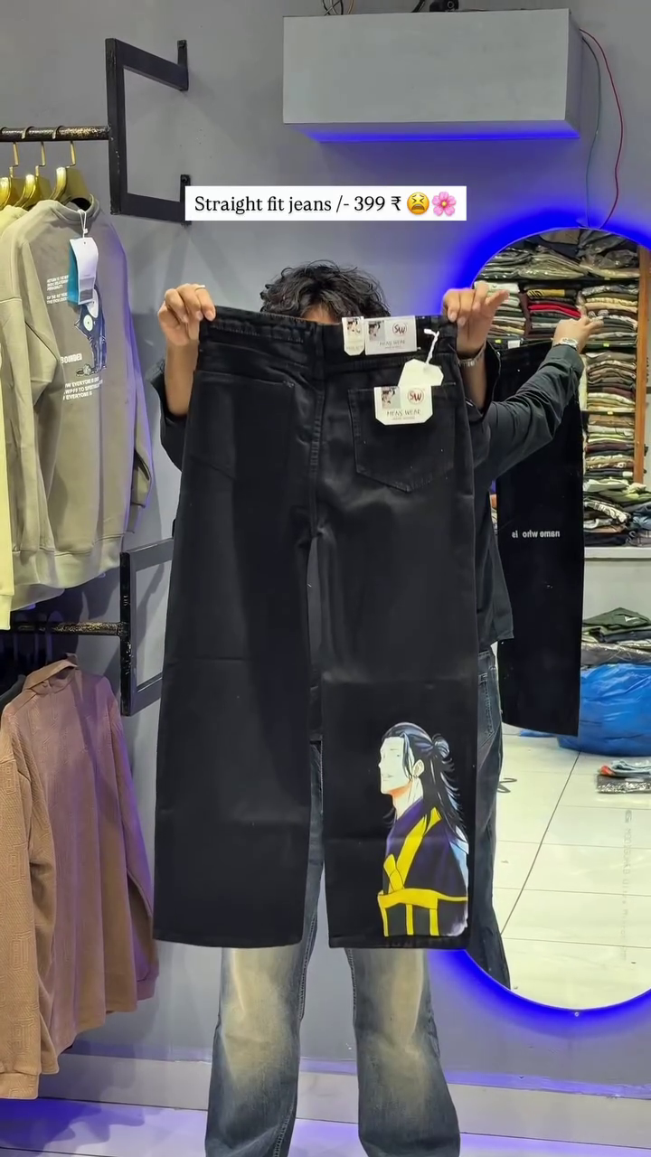 Script Straight-Fit Denim Jeans for Men