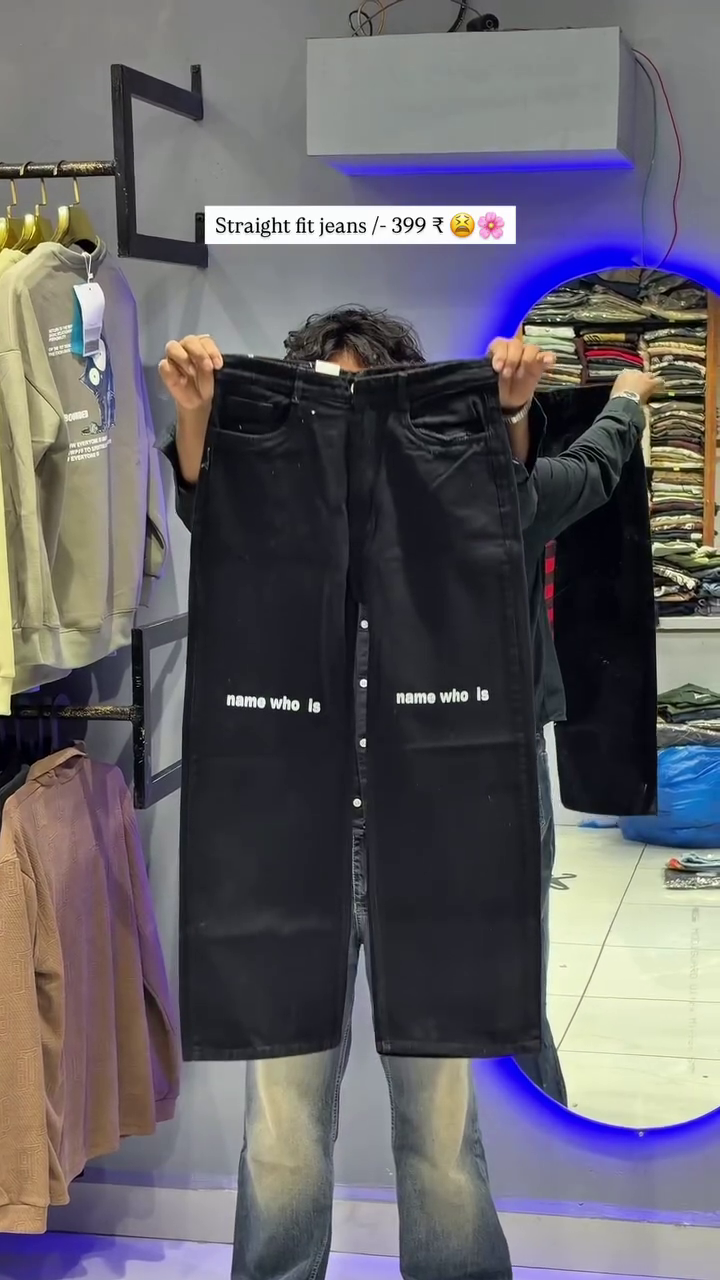 Script Straight-Fit Denim Jeans for Men