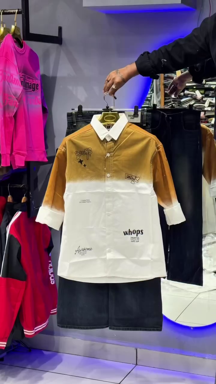 SIMPLE Mode Gradient Printed Casual Shirt Combo for Men