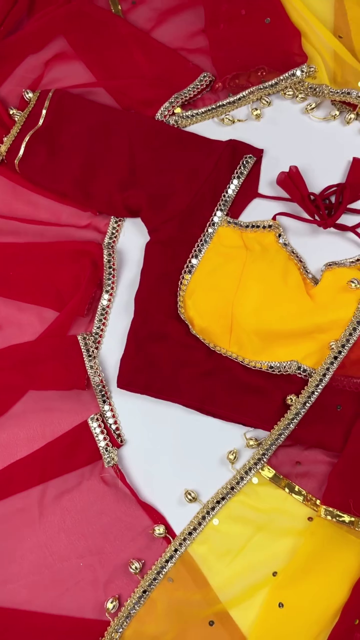 Royal Rani–Sunshine Yellow Mirror Work Saree Set