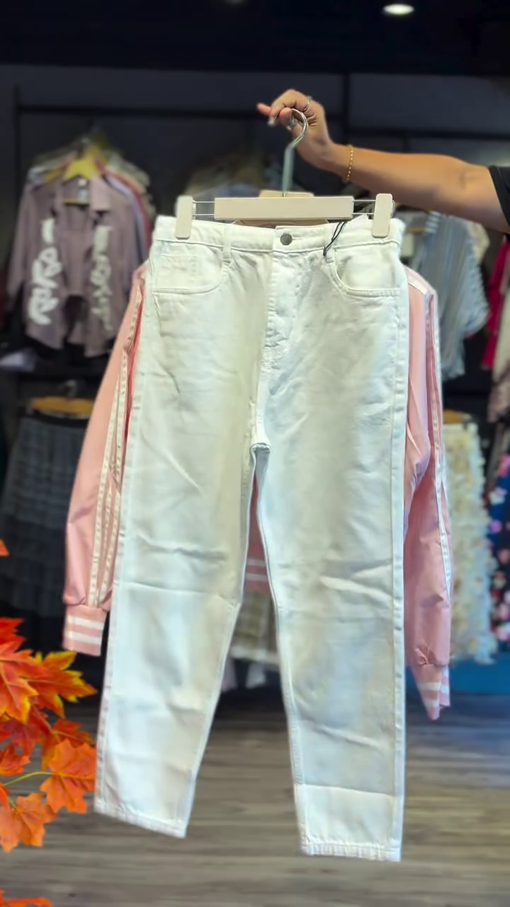 Pink Casual Jacket with White Pants