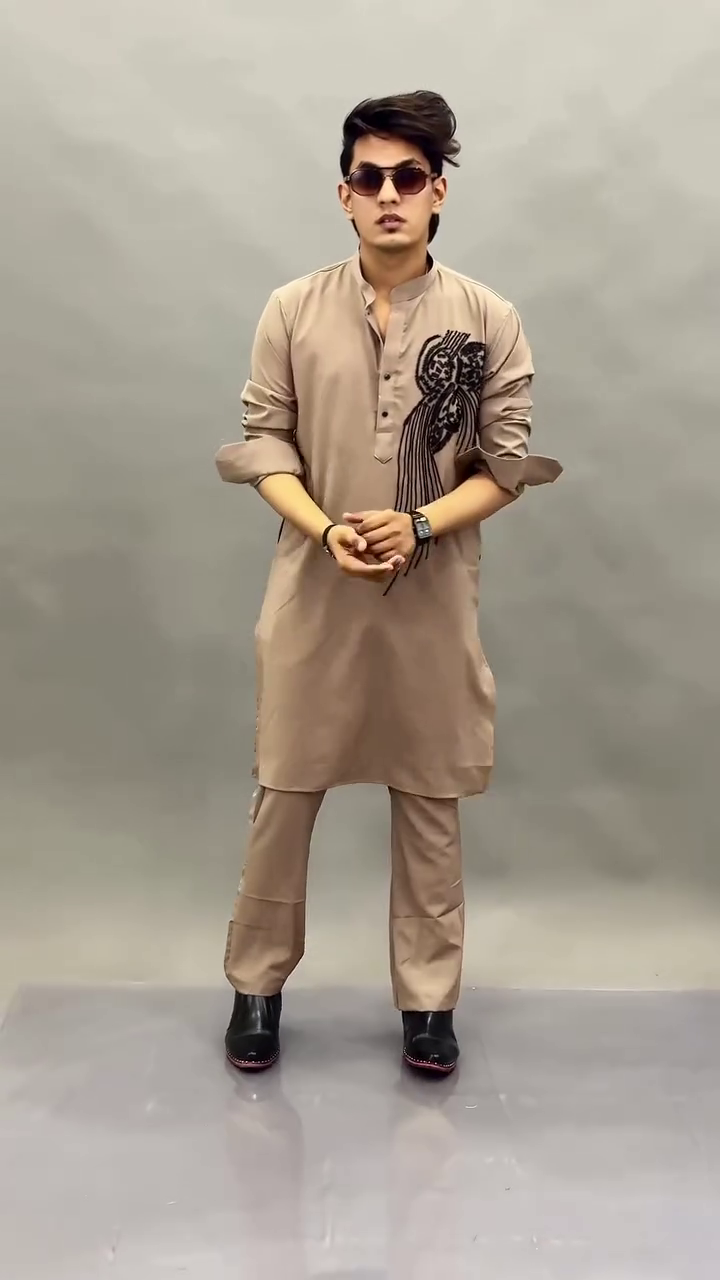 Desert Taupe Embroidered Kurta Set