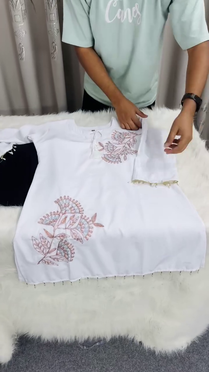 Elegant White Embroidered Co-Ord Set