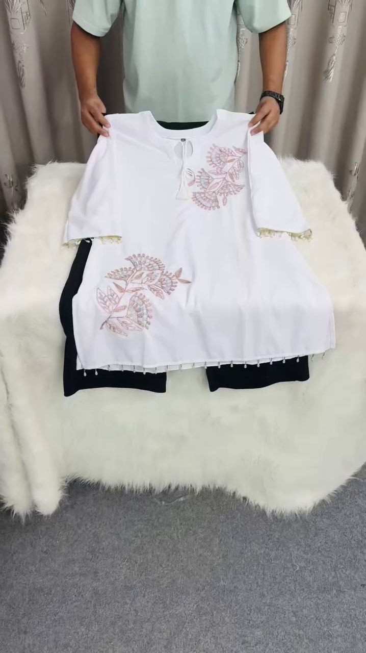 Elegant White Embroidered Co-Ord Set