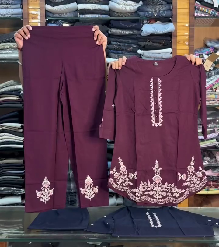 Maroon Embroidered Two-Piece Traditional Suit with Elegant Floral Detailing