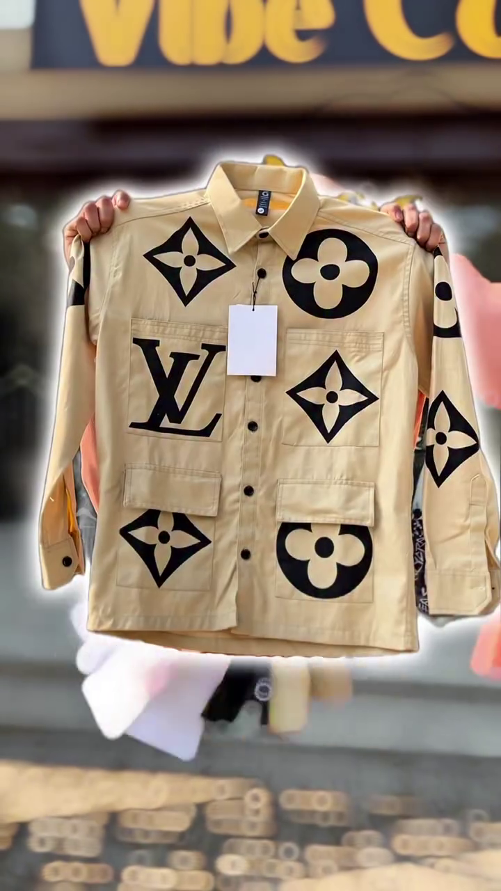 Beige Designer Printed Premium Jacket