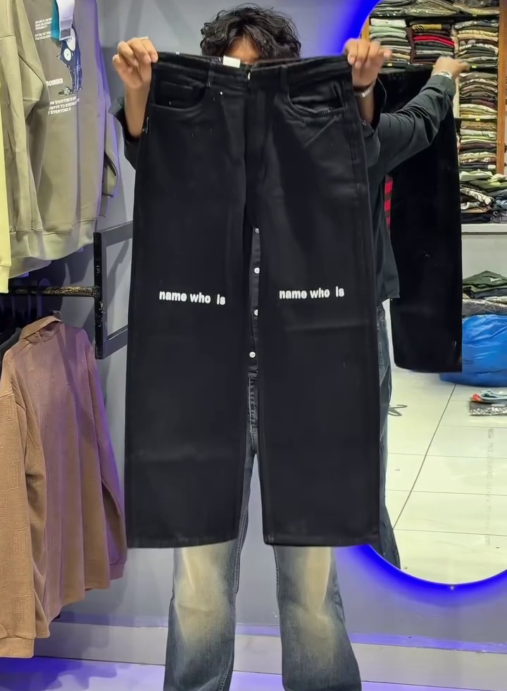 Wide-Leg Graphic Designer Denim with Modern Streetwear Appeal