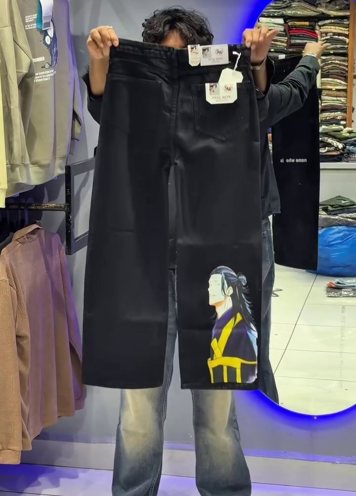 Wide-Leg Graphic Designer Denim with Modern Streetwear Appeal