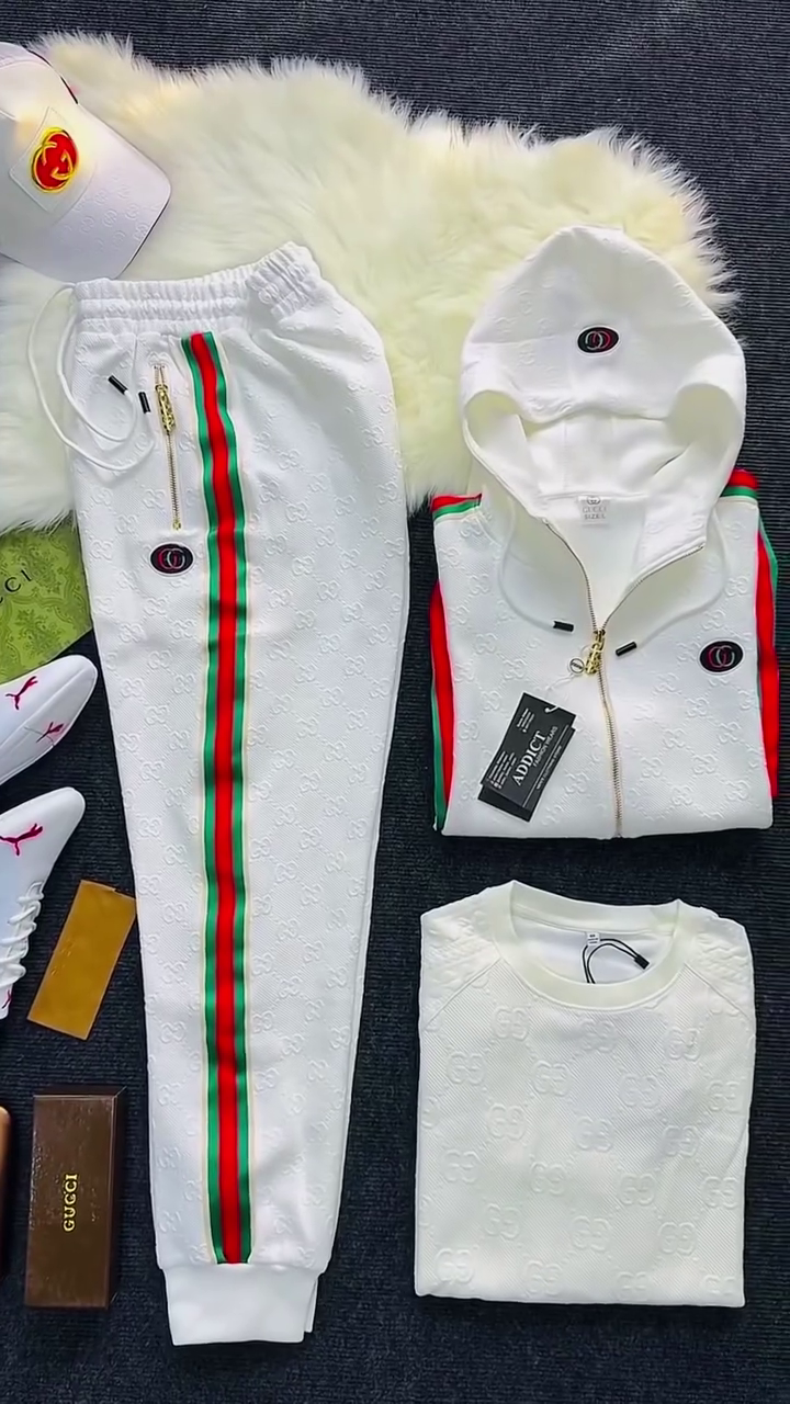 Premium White Designer Tracksuit Set