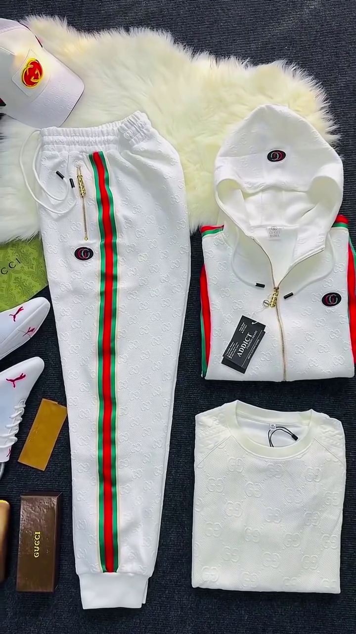 Premium White Designer Tracksuit Set