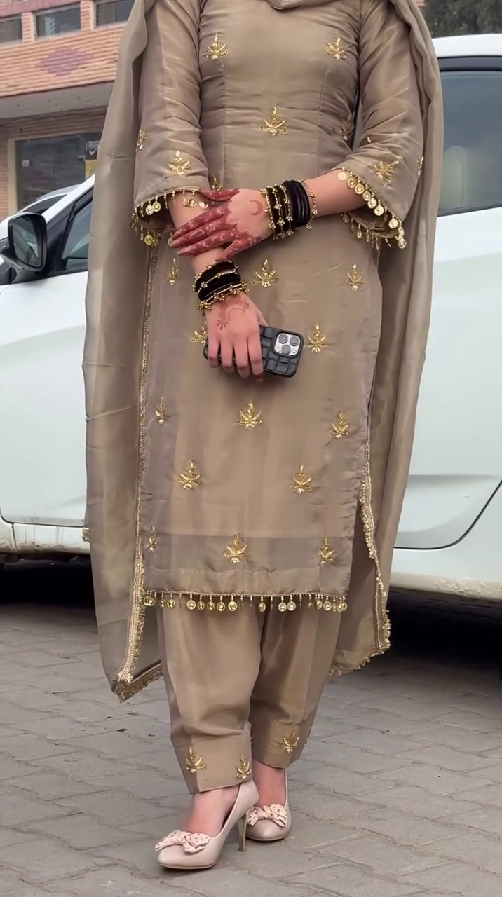 Elegant Beige Traditional Suit