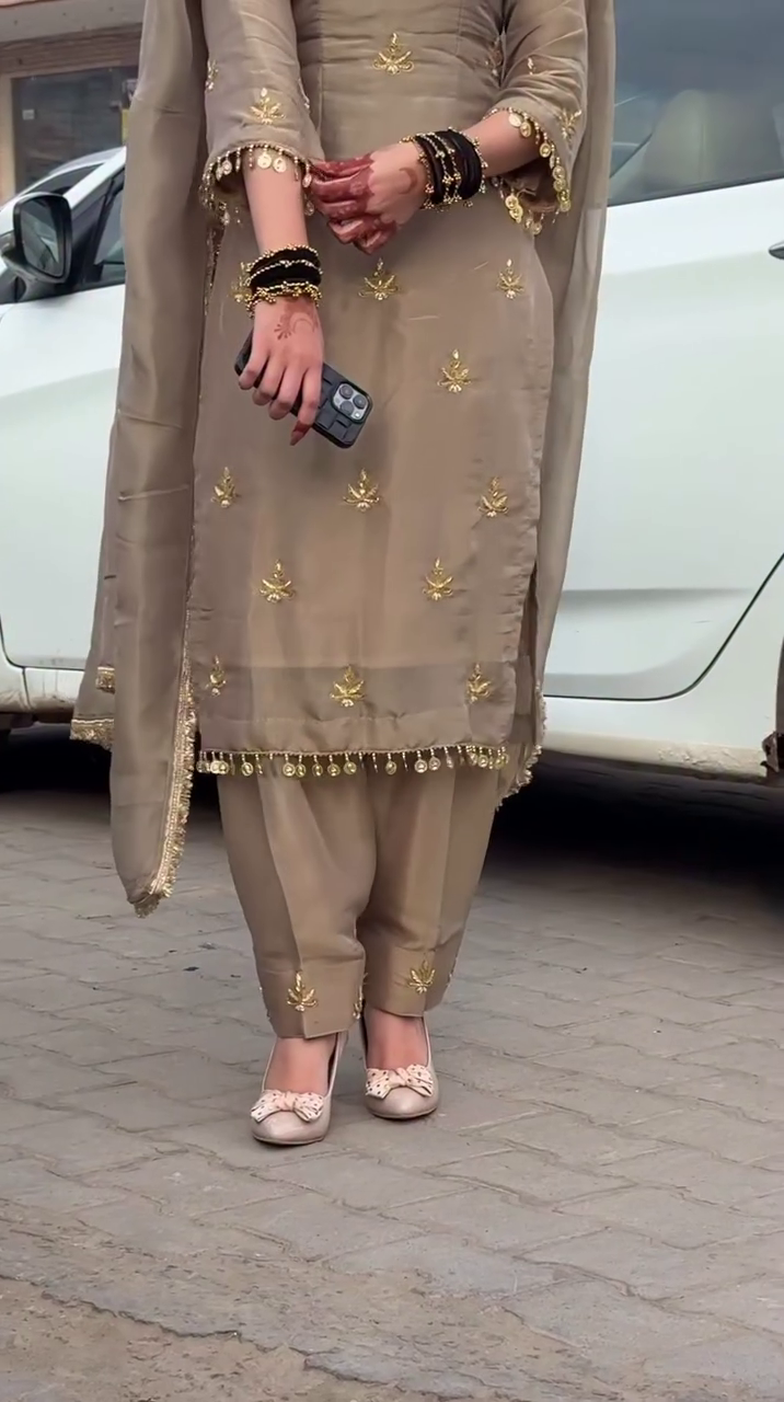 Elegant Beige Traditional Suit