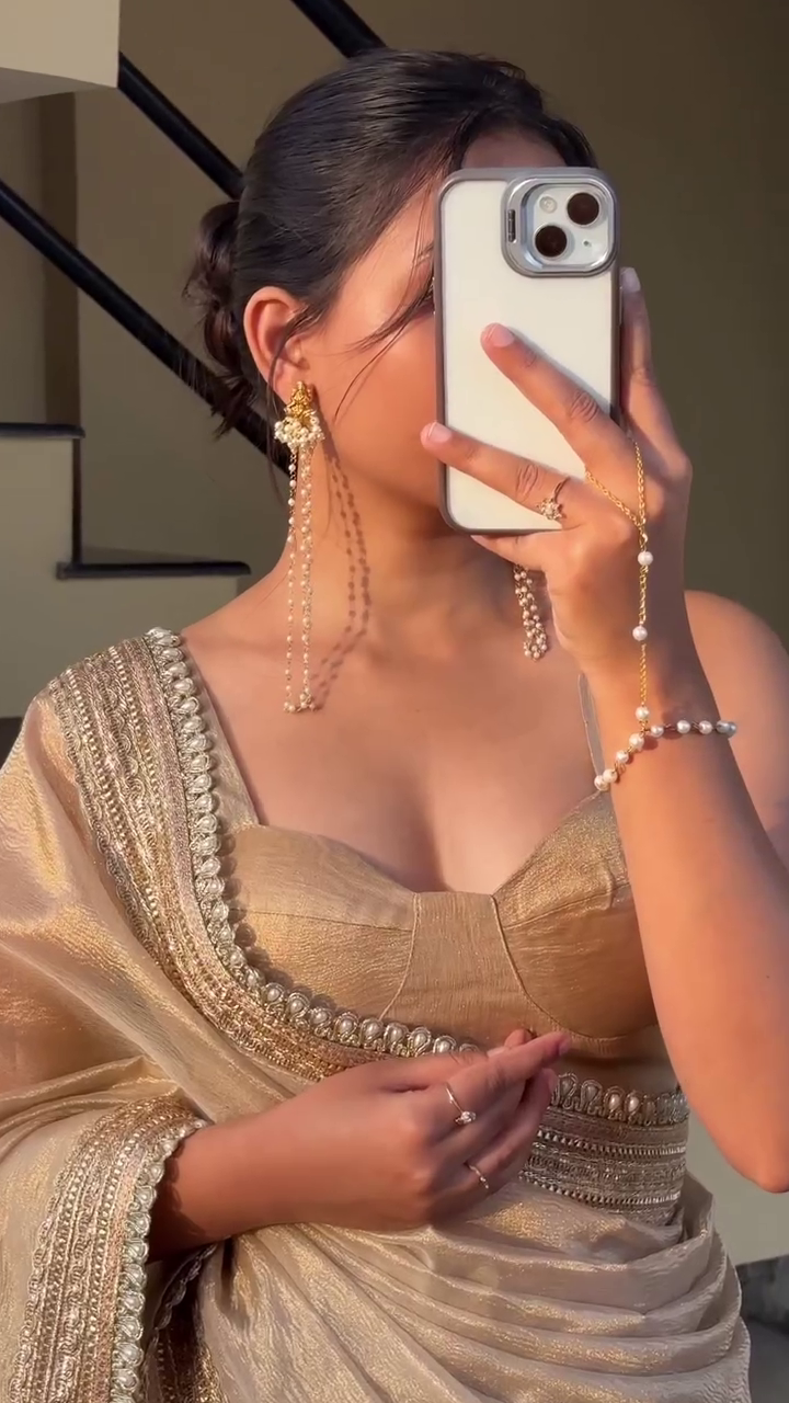 Traditional Gold-Plated Pearl & Kundan Jhumka Earrings