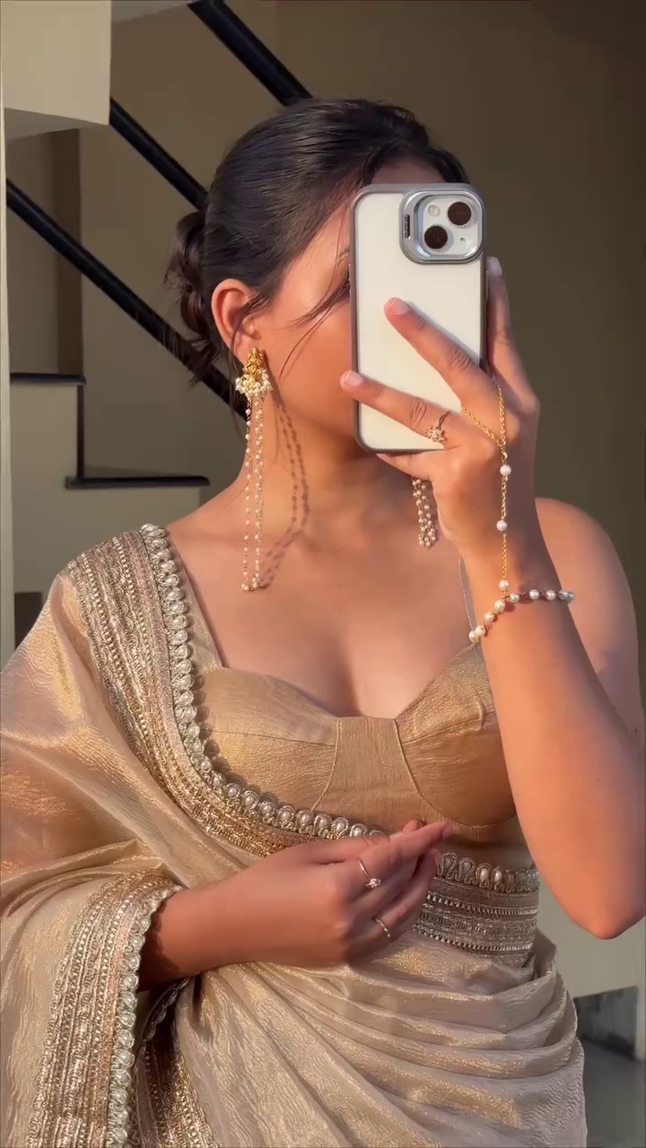 Traditional Gold-Plated Pearl & Kundan Jhumka Earrings