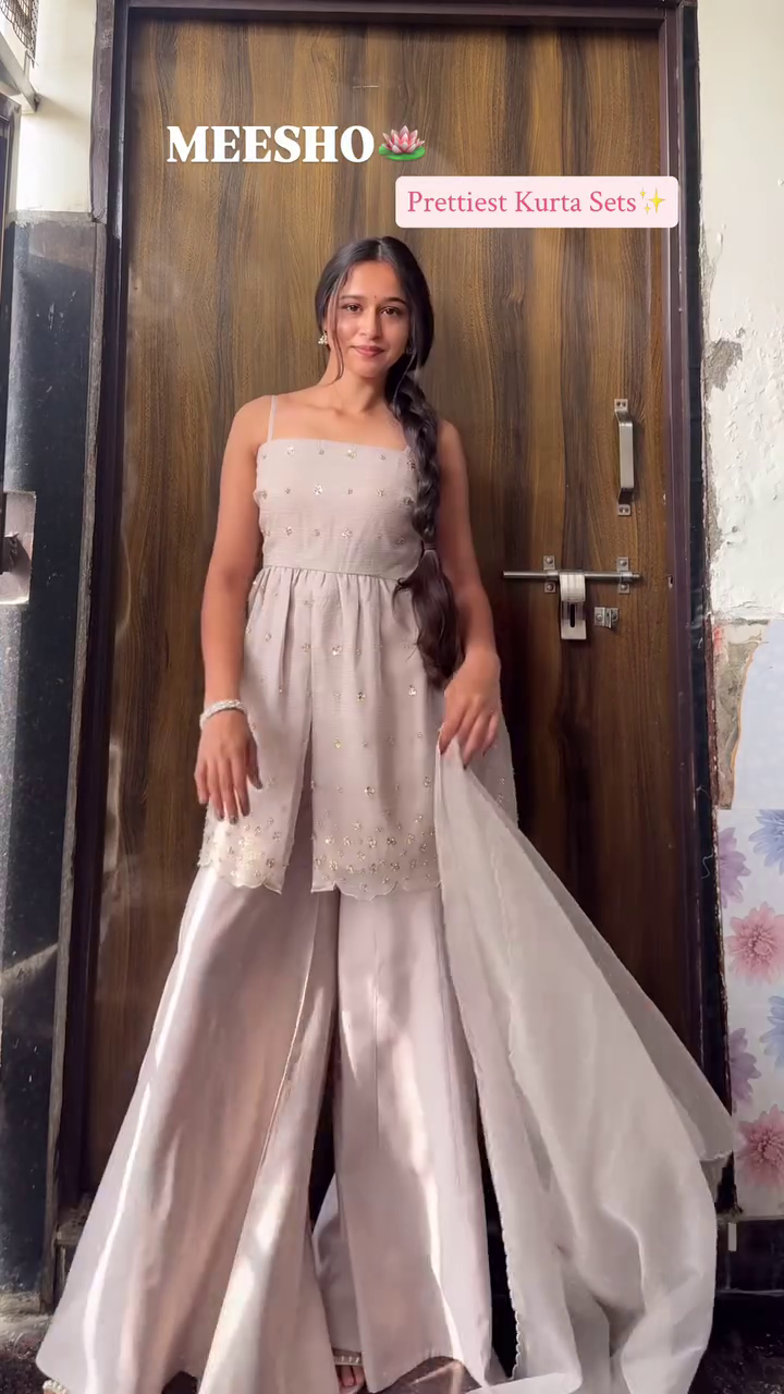 Royal Teal Embroidered Kurta Set with Flared Palazzo and Dupatta