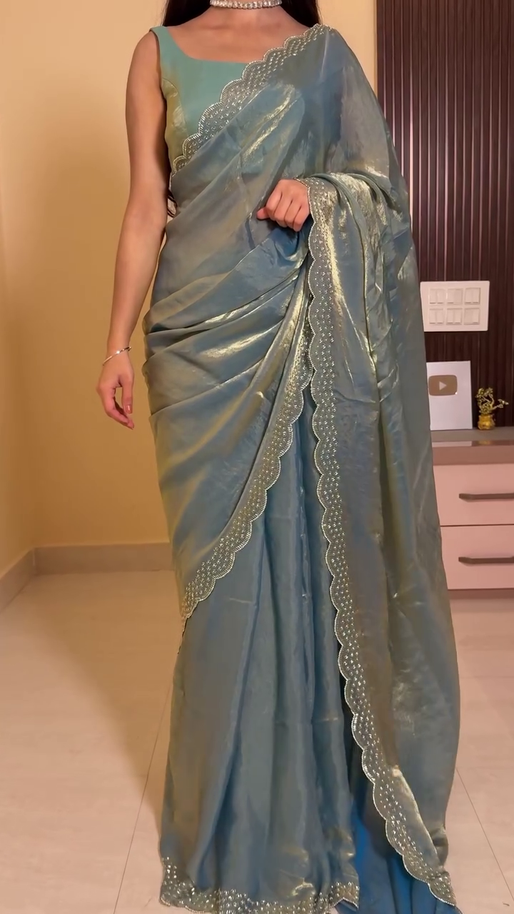 Elegant Black Georgette Saree with Gold Embroidered Blouse