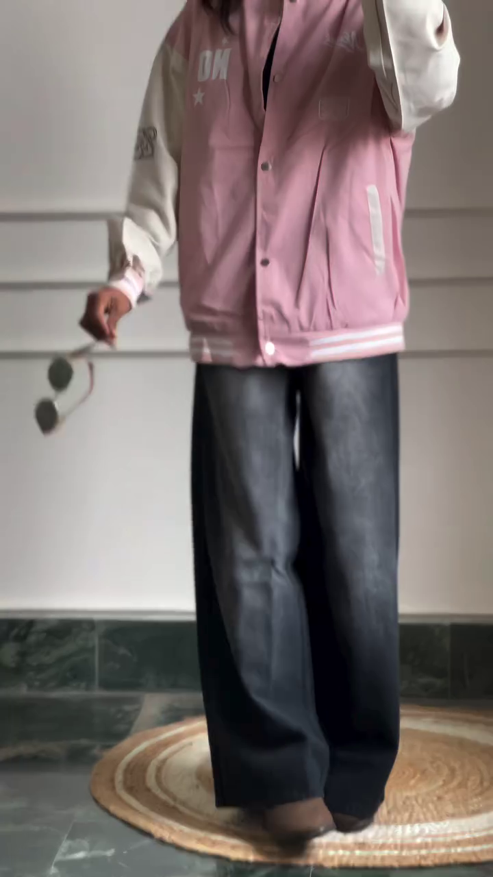 Modern Black High-Neck Top with Wide-Leg Leather Pants