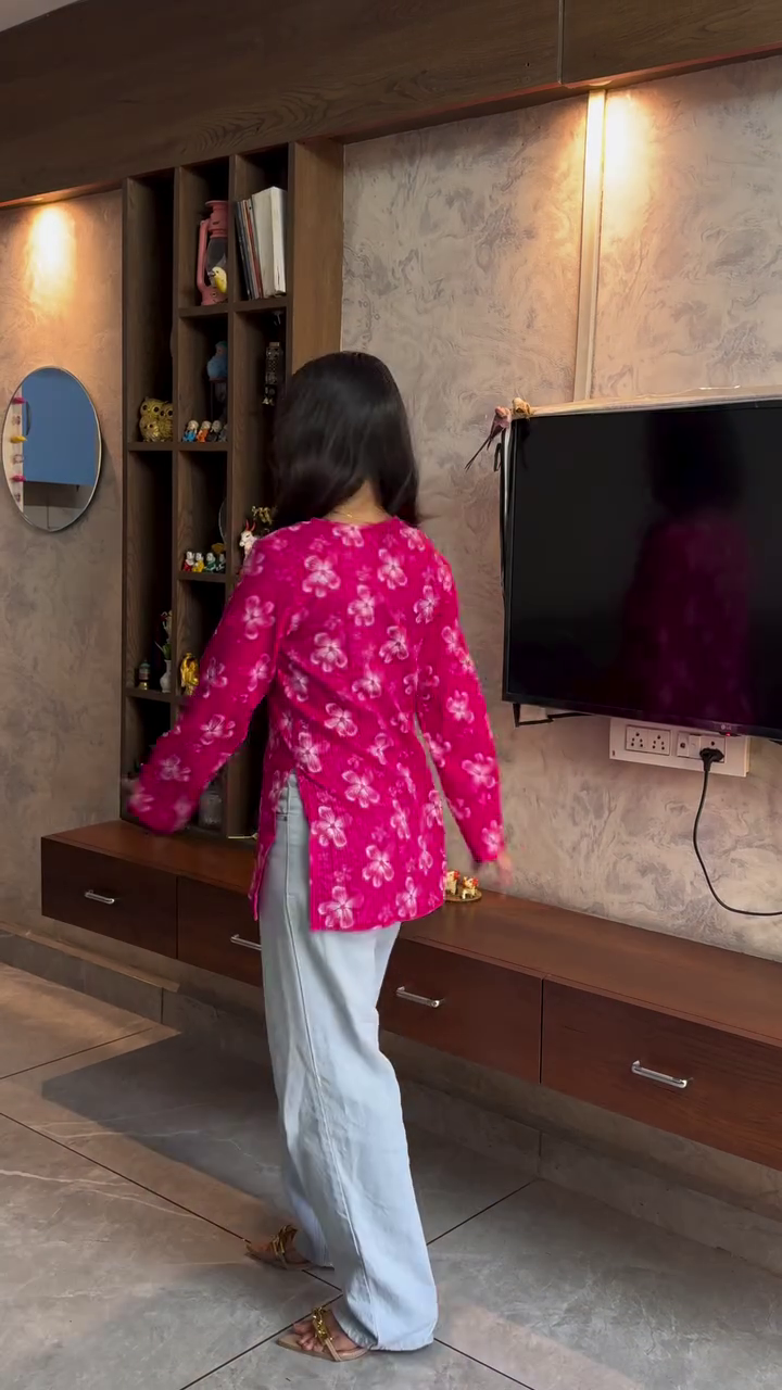 Stylish Red Printed Kurti