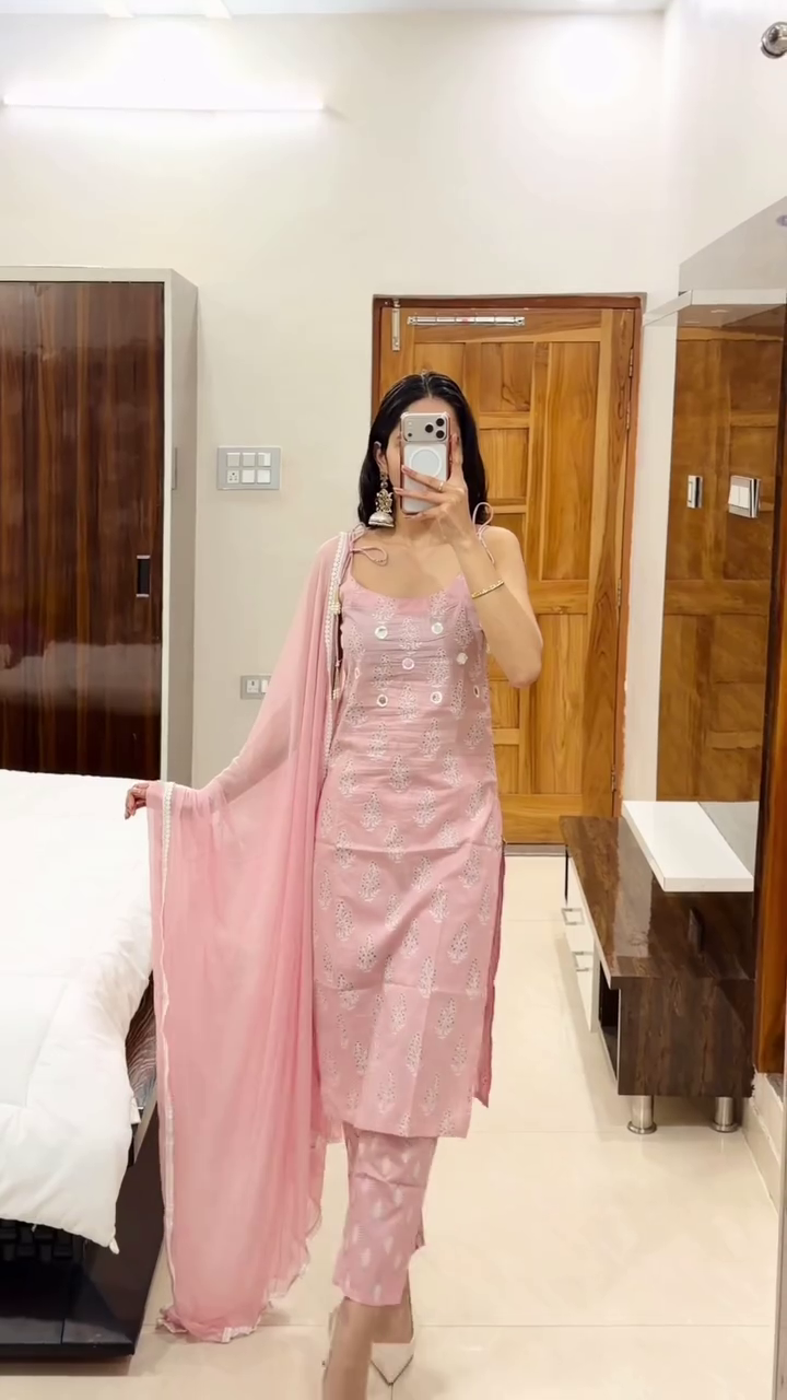 Elegant White Kurta Pant Set with Teal Blue Dupatta