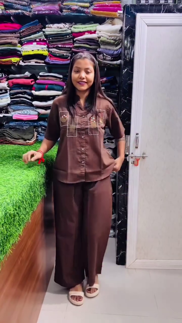 Elegant Chocolate Brown Co-Ord Set for Women
