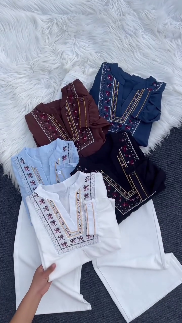 Premium Embroidered Kurta Pajama Set for Men