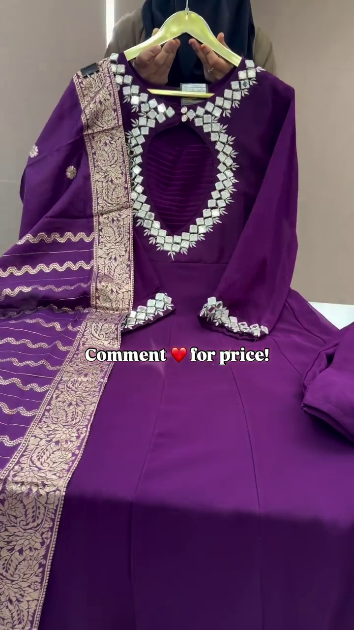 Elegant Women’s Purple Embroidered Maxi Dress