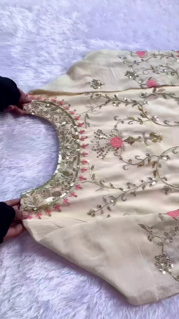 Elegant Ivory Embroidered Kurti