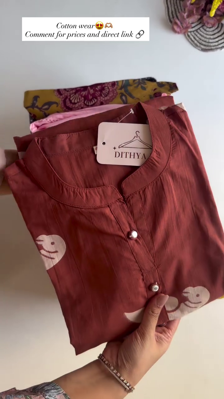 Premium Red Cotton Embroidered Kurti