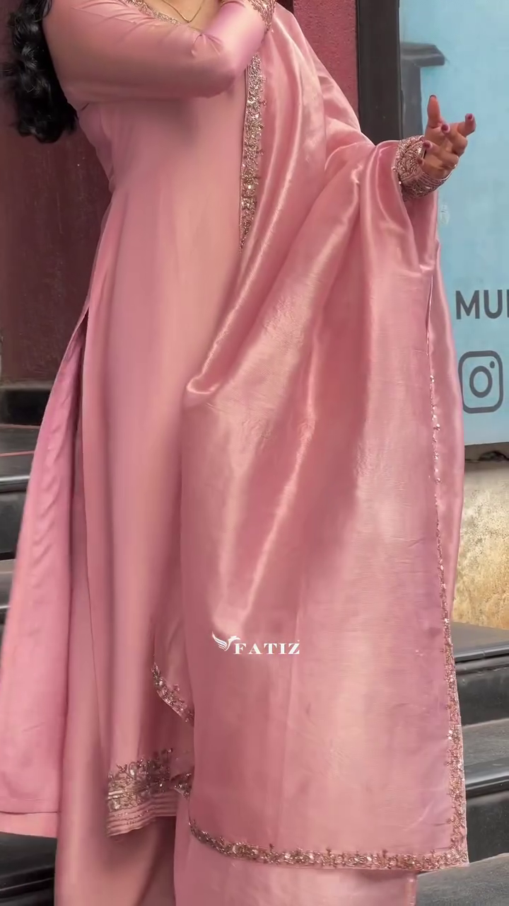 Elegant Peach Embroidered Salwar Suit with Dupatta