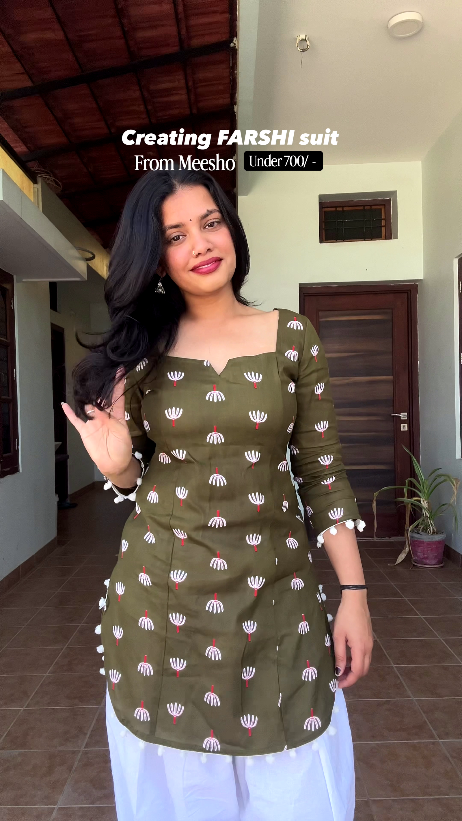 Olive Green Farshi Suit Set