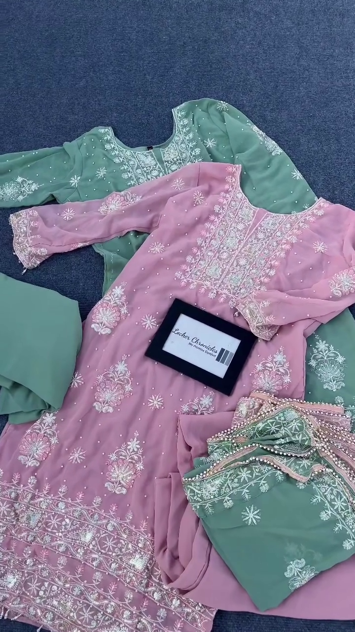 Pastel Embroidered Suit Set