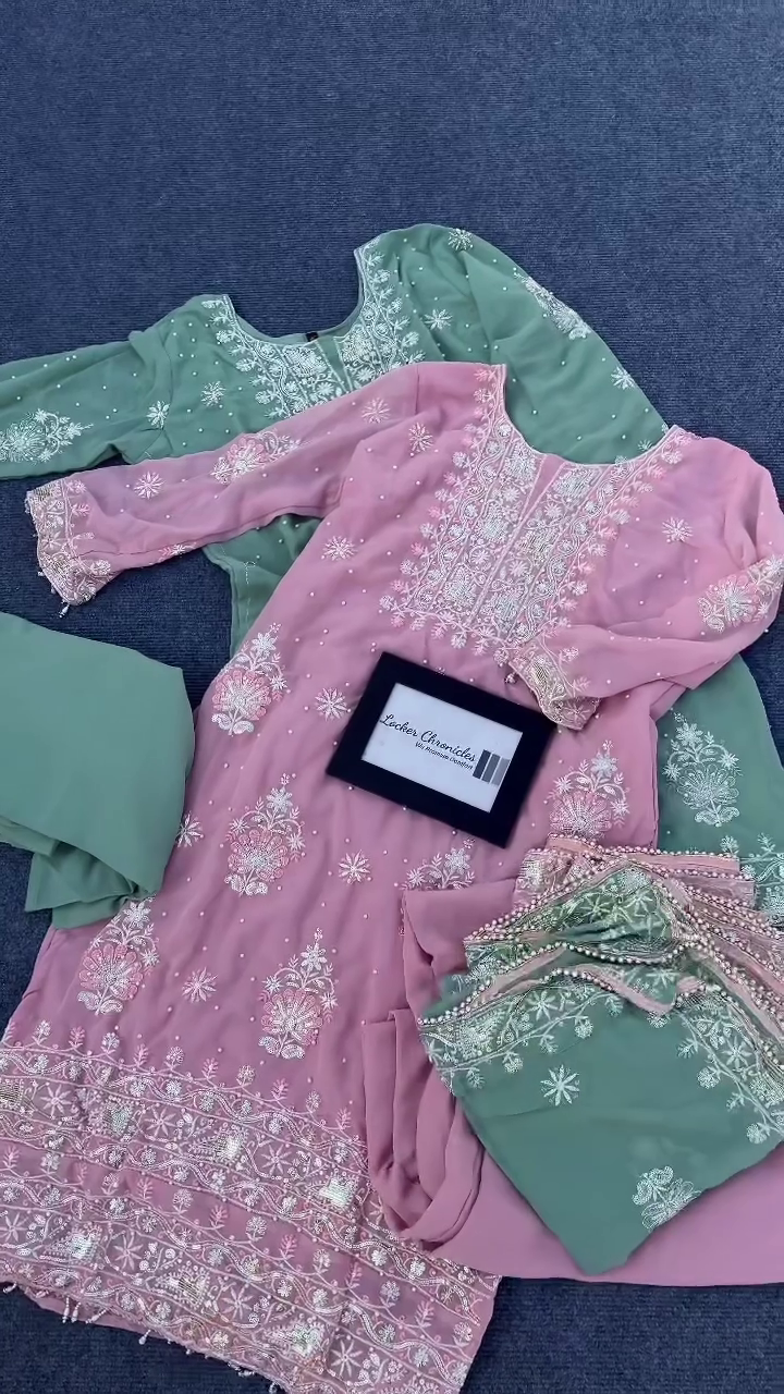 Pastel Embroidered Suit Set