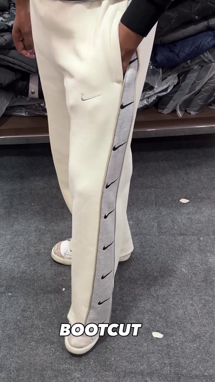 Cream Bootcut Casual Pants
