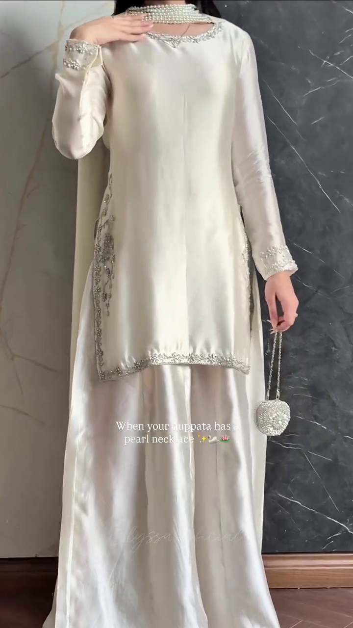 Elegant White Kurta Palazzo Set