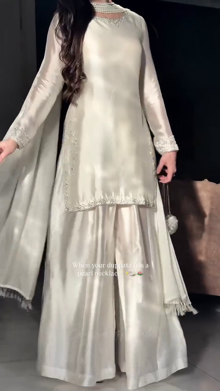 Elegant White Kurta Palazzo Set