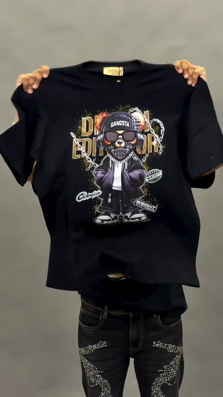 Graphic Bunny Print Oversized T-Shirt