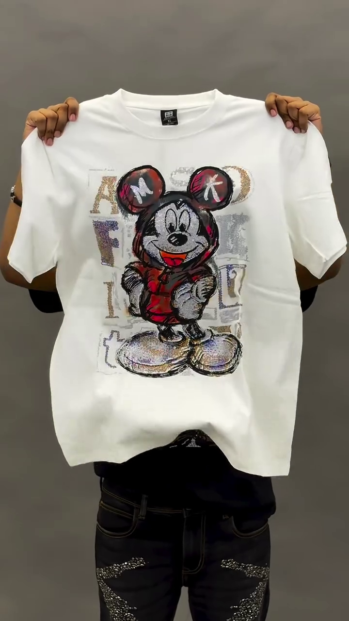 Graphic Bunny Print Oversized T-Shirt