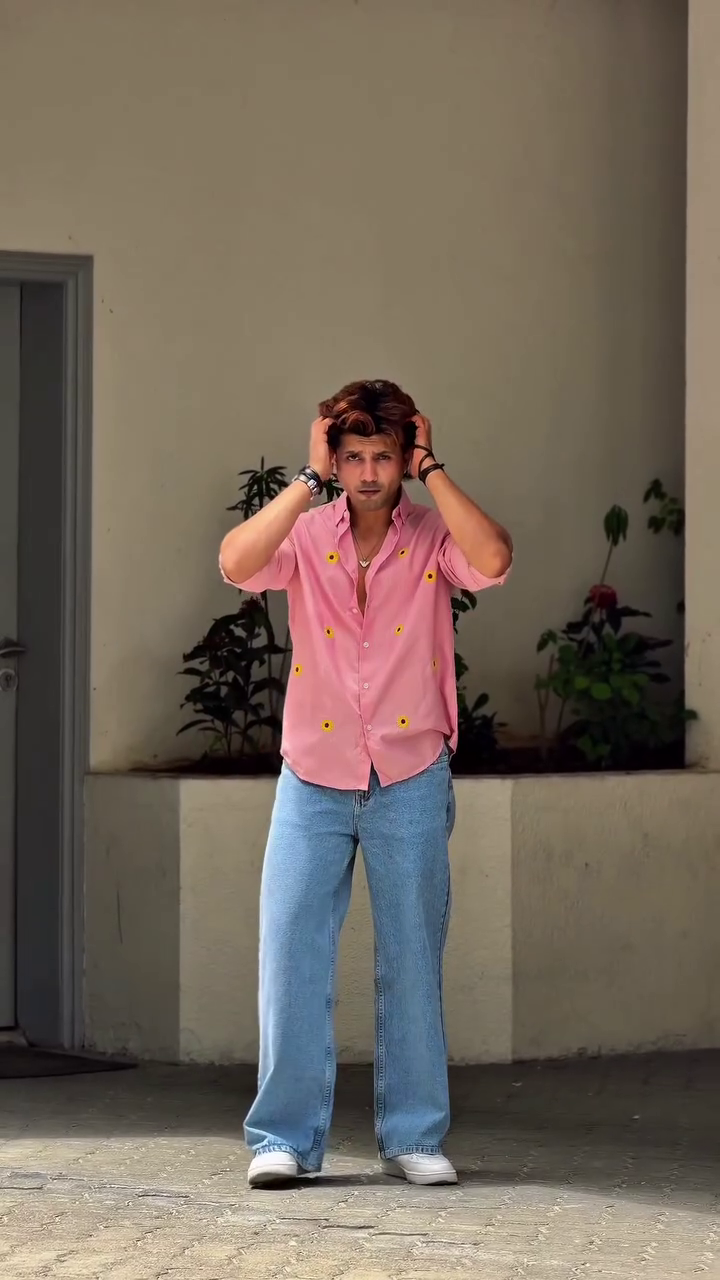 Men’s Pink Casual Statement Shirt