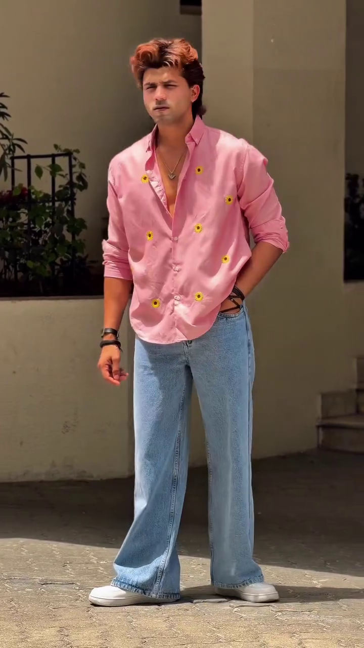 Men’s Pink Casual Statement Shirt