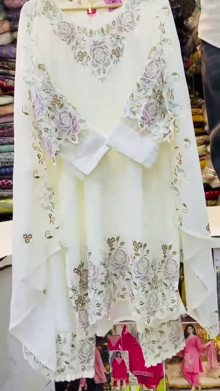 Elegant White Embroidered Kurti