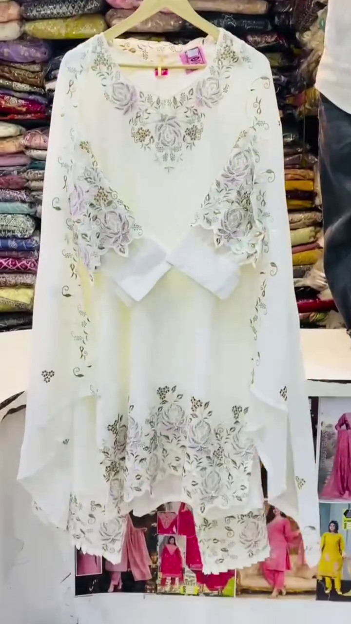 Elegant White Embroidered Kurti